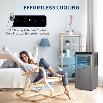 Garvee 2026 New Update 8000 BTU Portable Air Conditioners, 3-In-1 Portable AC Units for Rooms with Dehumidifier, Quiet Room Air Conditioner Cools Up to 350 Sq.Ft., Energy Efficient, Remote, 24Hrs Timer, Auto Swing