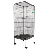 Garvee Steel Bird Cage With Rolling Stand Plastic Feeder PP Slide-out Tray Large Flight Cage For Parrots Parakeets Cockatiels Pigeons Lovebirds Antique Gray
