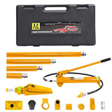 Garvee 12-Ton Porta Power Kit - Heavy-Duty Hydraulic Ram with Secure Transport Case, Professional-Grade Lifting Tool for Auto Shop Frame Repair and Construction Equipment, Yellow - Yellow