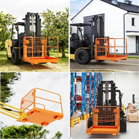 Garvee 36"x36" Forklift Safety Cage, Foldable Forklift Work Platform,Forklift Man Basket 1200lbs Capacity with Protective Guardrail Chian for 1-3 People Drain Hole, Perfect for Aerial Work