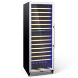 Garvee Dual Zone Freestanding Wine Fridge 24" - 154 Bottle Capacity, Built-In Wine Cooler Refrigerator With Safety Child Lock for Red, White, Champagne, or Sparkling Wine - Stainless Steel - Black+glass door