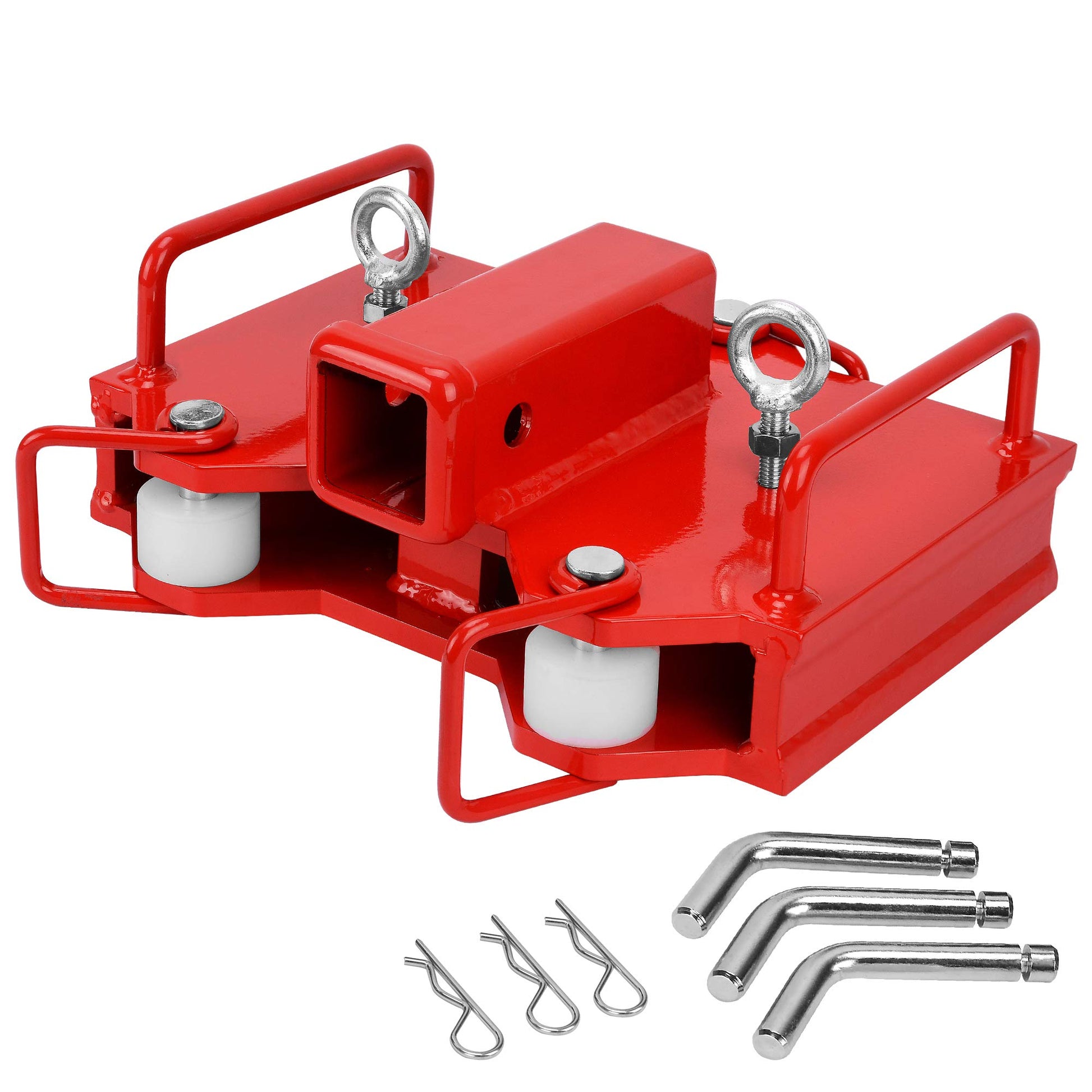Garvee 2-Inch Forklift Trailer Hitch Receiver, 7000 lbs Capacity, Dual-Pallet Forks Compatible, Red