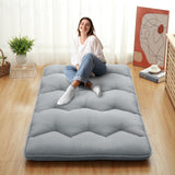 Garvee Foldable Japanese Floor Mattress - Twin Size Futon Mattress Roll Up, Tatami Mat, Camping Mattress, and Couch Mattress Pad - Light Grey