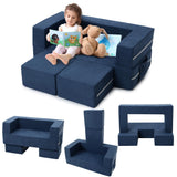 Garvee Kids Play Couch, 3Pcs Modular Kids Couch Toddler Couch for Playroom Bedroom Furniture, Convertible Foam Kids Play Sofa with Removable Cover, Lake Blue - Lake Blue