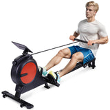 Garvee Magnetic Rowing Machine 350 LB Weight Capacity,Foldable Rower for Home Use,Dual Slide Rail Rowing Machine,32 Levels of Quiet Resistance,App Supported