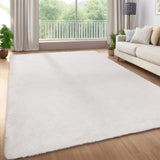 Garvee 10x13 Large Fuzzy Shag Fur Area Rug, Tie-Dyed Plush Carpet for Bedroom Living Room Nursery, Soft Non-Skid Plush Shaggy Carpet, Indoor Home, Pure White - Pure White