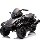 Garvee 12V Dual Motor Kids Electric Ride-On Car & 3-Wheeler ATV – 4 MPH, Treaded Tires, LED Lights & Music, 66 lbs Capacity, Outdoor Battery Powered Vehicle for Boys & Girls Ages 3-8 – Black - Black
