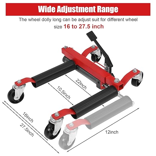 Garvee 1500lbs Car Wheel Dolly, Ratcheting Pedal Lift,2 Pack