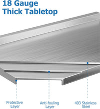 GARVEE 72"L x 24"W x 34"H Stainless Steel Work Table with Backsplash - NSF Certified, Heavy-Duty Kitchen Prep Table for Home, Restaurant, Hotel, and Outdoor Use