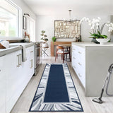 Garvee Modern Blue 2x6 Runner Washable Rug Area Rug Entryway Runners Low Pile Non Slip Backing Hallway Runner Rug Indoor Non-Shedding Floor Carpet for Kitchen Laundry Living Room Bedside - Blue