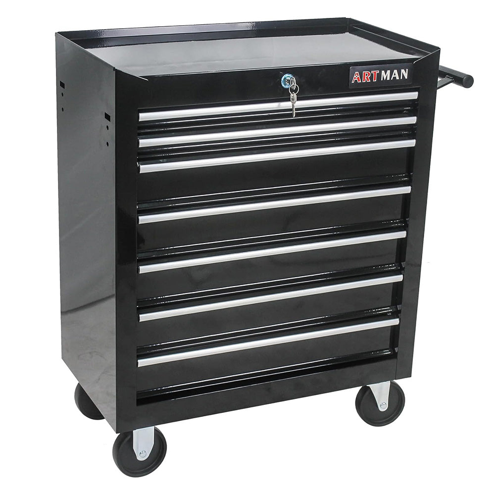 Garvee 7-Drawer Metal Rolling Tool Chest with Wheels,Heavy Duty Tool Storage Cabinet with Locking System,Toolbox with Wheels for Garage, Warehouse, Workshop, Repair Shop