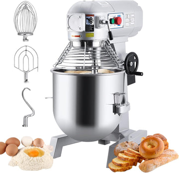 Garvee 15QT Commercial Food Mixer, Professional Large Stand Mixer With 3-Speed Adjustable, Heavy Duty Electric Dough Mixer for Restaurant Industrial Grade, Steel Bowl, Dough Hooks