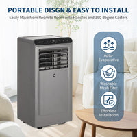 Garvee 2026 New Update 8000 BTU Portable Air Conditioners, 3-In-1 Portable AC Units for Rooms with Dehumidifier, Quiet Room Air Conditioner Cools Up to 350 Sq.Ft., Energy Efficient, Remote, 24Hrs Timer, Auto Swing