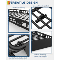 Garvee 84" x 39" x 6" Universal Roof Rack Basket, 200 lbs Capacity Heavy-Duty Rooftop Cargo Carrier with Extension for SUVs, Trucks, and VehiclesBlack