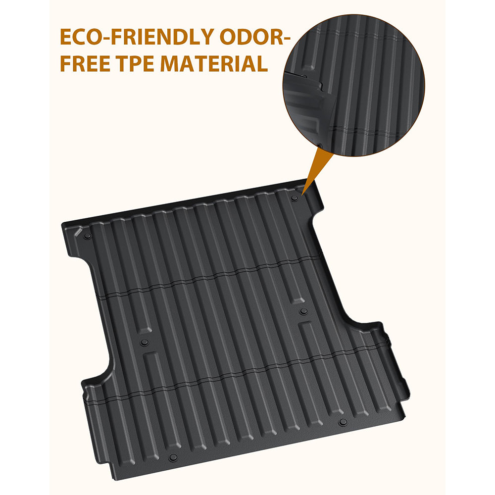 Garvee 6.75FT Truck Bed Mat - Compatible with 1999-2016 F250, F350, F450 Super Duty, All-Weather TPE Heavy-Duty Pickup Bed Tray Liner Cargo Mat
