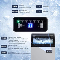 Garvee Ice Maker, 155 Lbs/24H, 33 Lbs Storage, Stainless Steel, LED Display, Undercounter, Freestanding for Bars, Cafes, Businesses