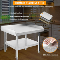 GARVEE 48"L x 28"W x 24"H Stainless Steel Equipment Grill Stand - Adjustable Undershelf, Durable Grill Table for Home, Hotel, and Commercial Restaurant Kitchens