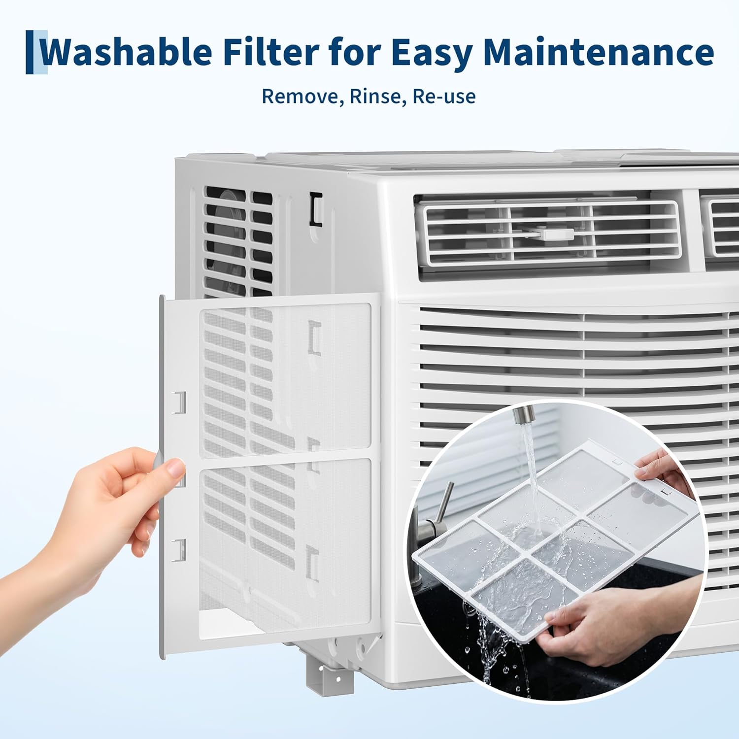 Garvee 6000btu Window Air Conditioner Units, Fast Cooling 250 Sq.ft. 115V Air Conditioner Window Unit with Remote Controlled, App Controlled, 50db Low Noise,Small Ac Unit for Room Quick Installation