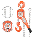 Garvee Manual Lever Chain Hoist 3 Ton With G80 Galvanized Steel Chain, Weston Double Pawl Brake, 360° Swivel Hook For Garage Factory Dock, 19 FT, Compact Design - Orange