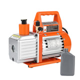 Garvee 5CFM 1/2HP Single-Stage Rotary Vane Vacuum Pump Air Conditioner Refrigerant HVAC Tool with Oil Bottle for R12 R22 R134a R410a,for Resin Degassing, Refrigeration Maintenance, Vacuum Package etc - Orange
