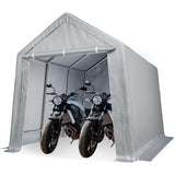 Garvee 8'x14' Portable Shed, Outdoor Storage Shelter with Metal Frame, Waterproof, Grey - Grey