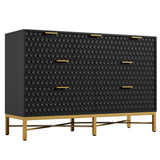 Garvee 7 Drawer Dresser for Bedroom, Simply Modern Chest of Drawers for Closet with Wide Top, Tall Wooden Dresser with Deep Drawers for Living Room, Hallway, Kids Room, Black - Black