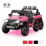 Garvee Ride - P Series: 24V 4WD Ride on Car Kids Ages 3-8, with 6 EVA Wheels, Battery Powered & Remote Control, 3 Adjustable Speeds, Soft Start, Battery Display, Music - Pink - Pink