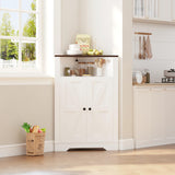 Garvee Corner Storage Cabinet Farmhouse Small Floor Corner Cabinet with Door Adjustable Shelf for Bathroom Pantry Living Room Kitchen Natural Wood Grain