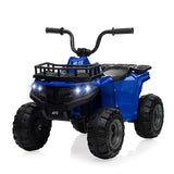 Garvee Ride - P Series: 12V Kids Ride On Electric Quad ATV, Ride Car Toy with Bluetooth Audio,High/Low Speed, LED Headlights, Battery Indicator & Radio Orange - Blue - Blue