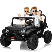 Garvee Ride P Series 24V Kids Toddler Ride On Truck 4WD 3 Speeds Large 7AH Battery Bluetooth MP3 Parent Safety Brake Red Outdoor Play - Black