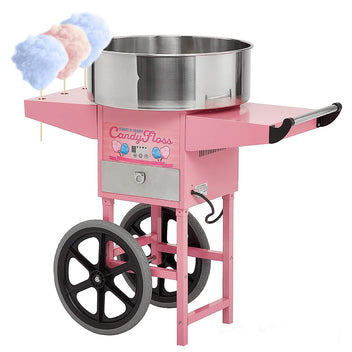 Garvee Commercial Cotton Candy Machine - Fun & Profitable Treat,1050W Commercial Candy Cotton Maker Electric Candy Cotton Machine for Kids with Cart and 20 Inch Stainless Steel Bowl Party Home Festival Pink