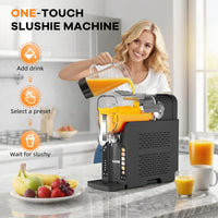 GARVEE Slushie Machine for Home No Ice Needed, Frozen Drink Maker with LED Display & 6 Pre-Set Programs, 70 oz Large Capacity for Frozen Margaritas/Frappés/Ice Cream, Quiet Compressor Slushy Machine