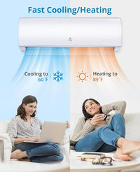Garvee Mini Split AC/Heating System With WiFi, 36000 BTU 19 SEER 2 208/230V~, Suitable for 2500+ Sq. Ft
