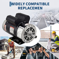 Garvee 5HP SPL Air Compressor Electric Motor 115/230V 56 Frame 3450 RPM Ultra Quiet Dual Rotation
