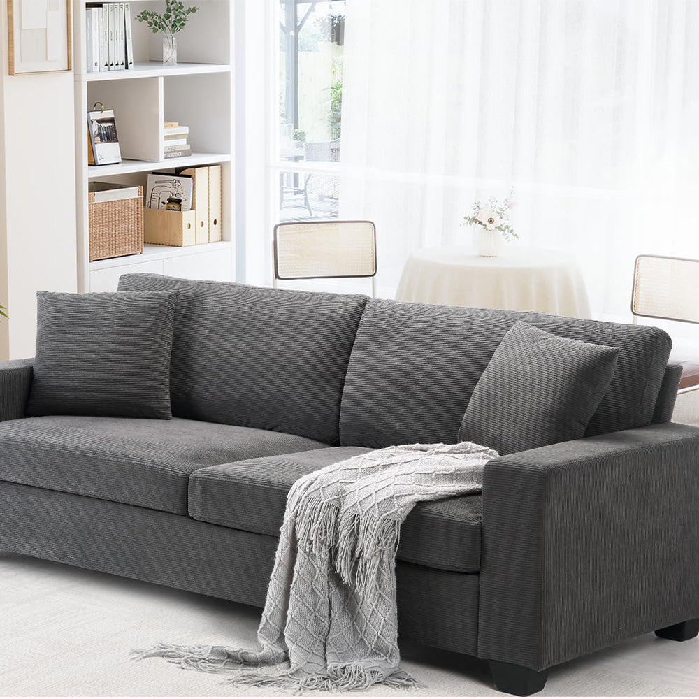 Garvee Couch for Living Room 83-inch Comfy Sofa Couch 3 Seater Couch Modern Sofa with Deep Seat for Bedroom Apartment Home Office (Corduroy)