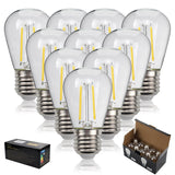 Garvee 10PCS S14 Dimmable Shatterproof LED Replacement Outdoor String Light Bulbs Plastic LED Medium Screw Base Edison Bulbs 1W 2W 2W 220V 2700K - 2w 220v 2700k