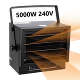 Garvee Electric Garage Heater 5000 Watt Hard Wired Ceiling Mount Fan-Forced Overheat Protection Workshop 240 Volt - Black