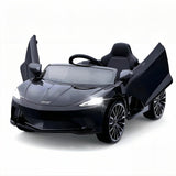 Garvee Ride - P Series: 12V Kids Ride on Car, Licensed Mclaren Battery Powered Electric Car with Remote Control, 3 Speeds, Bluetooth Music, Horn, LED Lights, 4-Wheel Ride on Toys - Black - Black