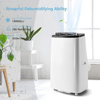 Garvee Portable Air Conditioners, 14000 BTUs Portable AC Unit 3-in-1 Cooling, Dehumidifier & Fan, Standing A/C Portable Air Conditioner for Room Up to 750 Sq. Ft, 24H Timer, Window Kits