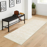 Garvee Machine Washable Runner Rug Long Hallway Runner Mat Entryway Contemporary Soild Runner Rug Low-Pile Modern Indoor Throw Carpet for Laundry Bedroom Living Room, 2'3" x 8' Cream-White - Cream White
