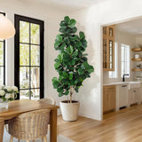 Garvee Artificial Fiddle Leaf Tree with Planter for House and Office, Faux Ficus Lyrata Floor Plant, Green
