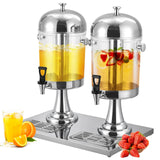 Garvee Beverage Dispenser With Stand, Drink Dispenser for Party, Stainless Steel Water Jar Dispenser with Ice Container, Spigot, Drink Jar Jug For Home Parties, Clear Acrylic, 4.2 Gal/16L