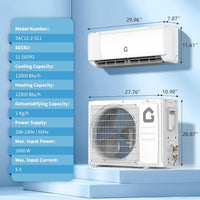 Garvee SEER 21 12000 BTU 230V Mini Split Air Conditioner | Energy-Efficient Inverter AC System with WiFi, Remote Control & Easy Installation Kit for Rooms Up to 750 Sq.Ft