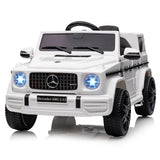 Garvee Ride P Series 12V Mercedes-Benz G63 Ride-On: Remote Control, Suspension, Soft Start, LED, Bluetooth, Music, 2x25W Motors - White - White