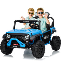 Garvee Ride P Series 24V Kids Toddler Ride On Truck 4WD 3 Speeds Large 7AH Battery Bluetooth MP3 Parent Safety Brake Red Outdoor Play - Blue