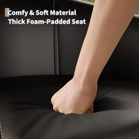 Garvee Accent Barrel Chairs Living Room Chairs, Faux Leather Upholstered Club Armchairs with Soft Padded Seat for Bedroom Reading Waiting Room, Black
