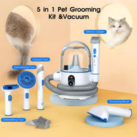 Garvee Pet Grooming Vacuum Suction Dog Grooming kit with 2 L Large Dust Cup Low Noise Dog Hair Remover, Blue