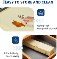 GARVEE 2-Zone Heating Food Mat - 24"X15" Warming Mat for Food Rollable Full-Surface Warmer with 6 Temp Settings & 3H Timer, Anti-Slip Heat-Insulated Pad for Meals (Cream)