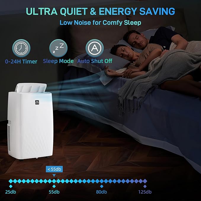 Garvee Portable Air Conditioner with Cooling and Dehumidification Function,14000 BTU Portable AC Suitable for 700 Sq.Ft Air Cooler with a Remote Control Function Easy Movement