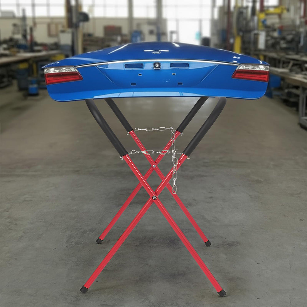 Garvee Portable Workbench Folding Work Stand Heavy-Duty Automotive Fender Bumper Stand Adjustable 3.3ft x 2.6ft Powder-Coated Black